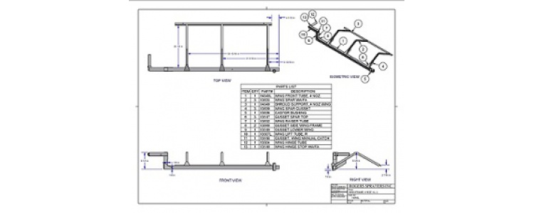 Wing Frame, 4 Noz. Al, L