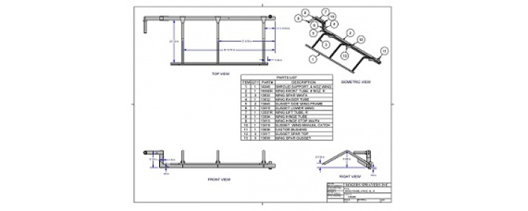 Wing Frame, 4 Noz. Al, R