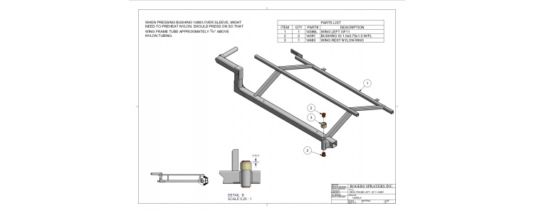 Wing Frame Left, GF11 Assby