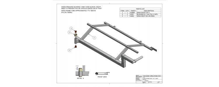 Wing Frame Right, GF11 Assby