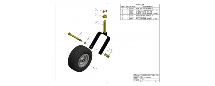 Caster Wheel Assembly, WF/FM