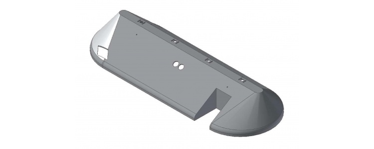 Shroud FM Right Wing, w/holes, Grey