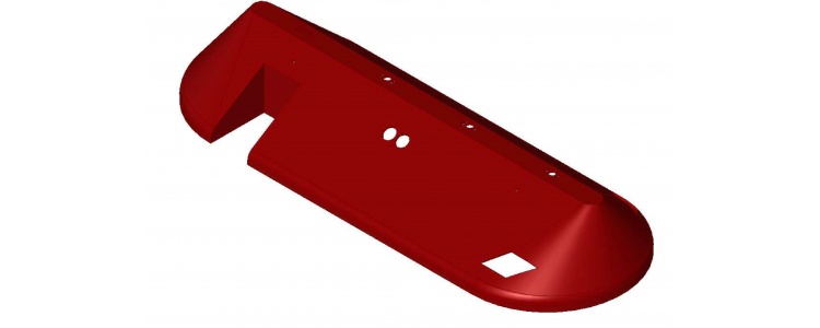 Shroud FM Left Wing, w/holes, Red