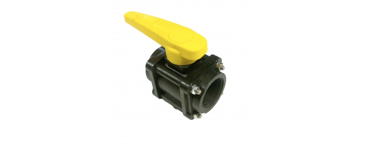 Valve Ball Poly 2FPT, Bolted