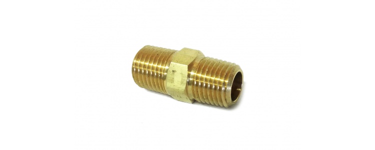 Ftg Brass Nipple 1/4MNPT Hex