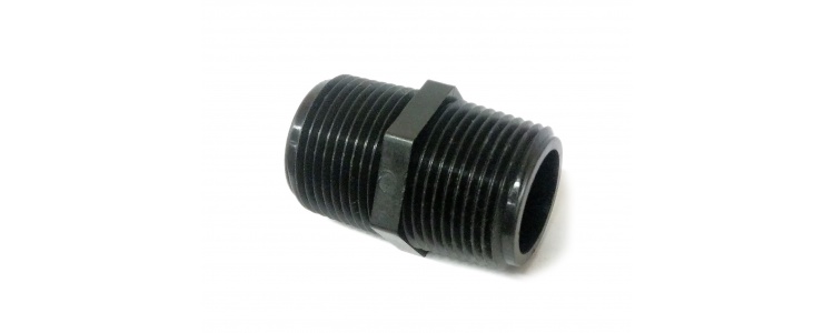 Ftg Poly Nipple 1MNPT/MNPT Hex