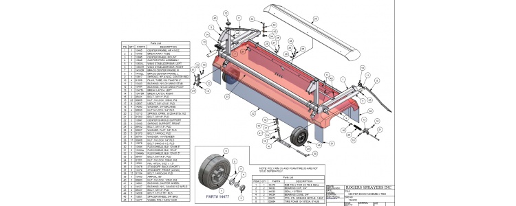 CENTER BOOM ASSEMBLY RED CENTER BOOM ASSEMBLY RED