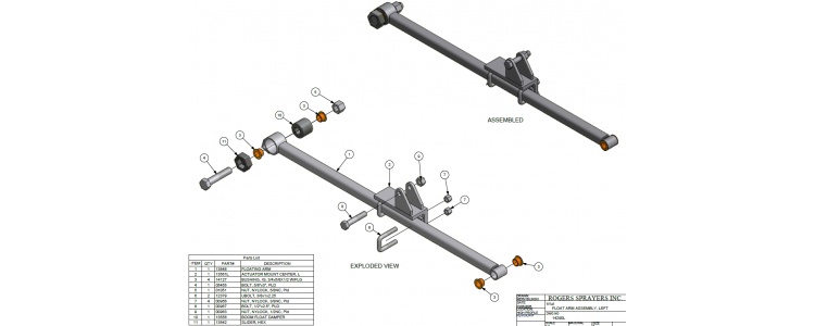 Float Arm Assembly, Left