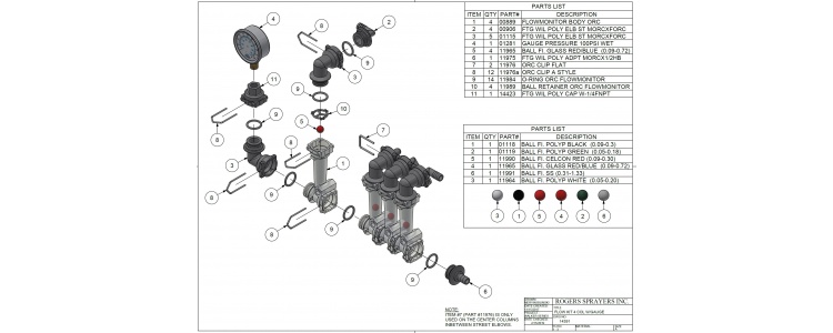 Flow Kit 4 Col w/gauge