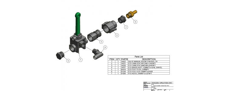 Valve Assby Hose Fed TR 6'
