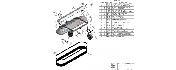 Ctr Frame Assembly Front Drawing, FM3500 Ctr Frame Assembly Front Drawing, FM3500