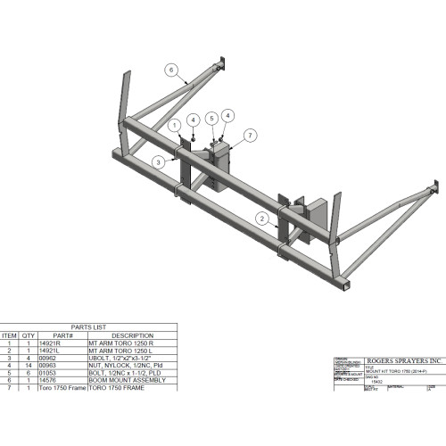 Mount Kit Toro 1750 (2014)