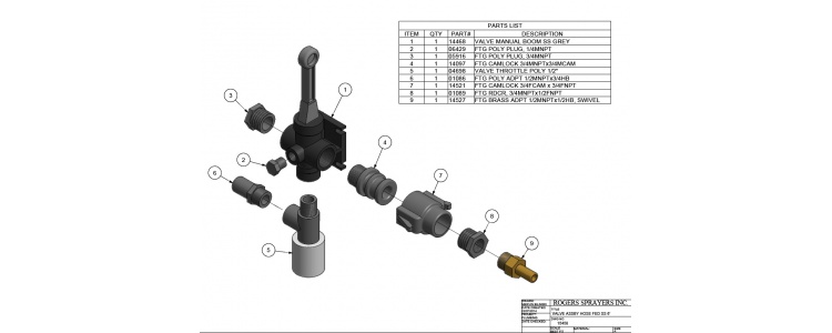 Valve Assby Hose Fed SS 6'