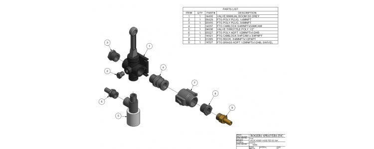 Valve Assby Hose Fed SS 3&4'