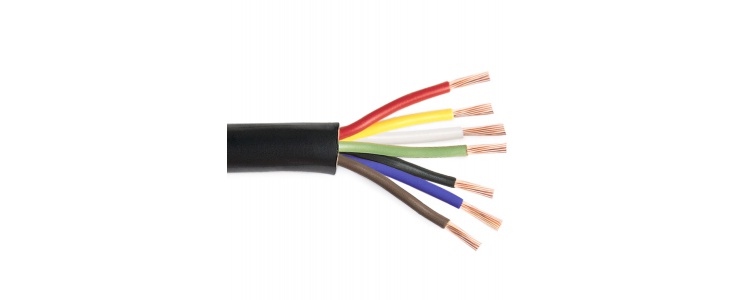 WT18-7 Trailer Cable, Stranded Bare Copper, 18-7 Gauge/conductors