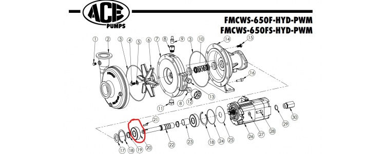 Ace Pumps,BEARING, SEALED, 650 AND 750 SHAFT,40875