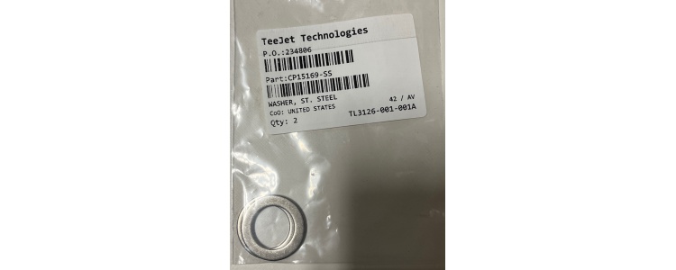 Spraying System,Teejet, WASHER, ST. STEEL,CP15169-SS