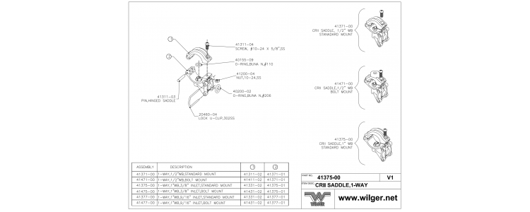 Wilger WET BOOM TOP/BOTTOM SADDLE ASSY, ONE-WAY, 1/2"PIPE,41371-00 Wilger WET BOOM TOP/BOTTOM SADDLE ASSY, ONE-WAY, 1/2"PIPE,41371-00
